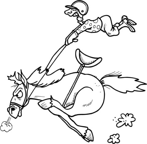 Jockey In A Horse Racing Competition Coloring Page